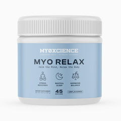 MYOXCIENCE envase frontal mostrando etiqueta y beneficios de calma