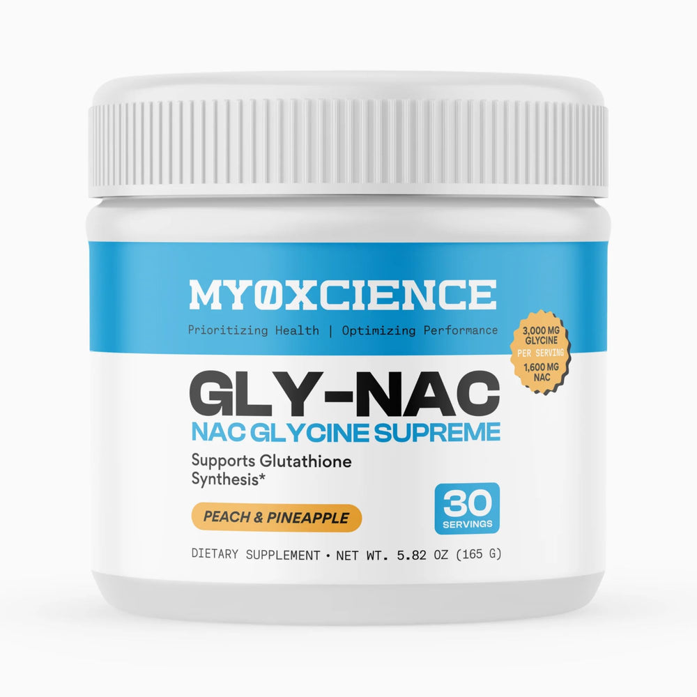 MYOXCIENCE envase frontal del suplemento con etiqueta clara y beneficios