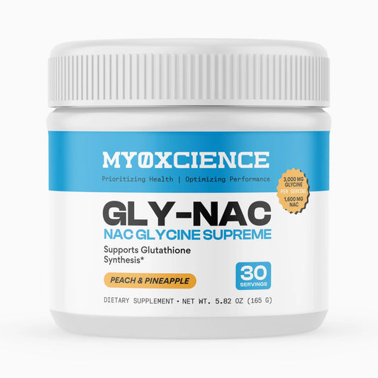 MYOXCIENCE envase frontal del suplemento con etiqueta clara y beneficios