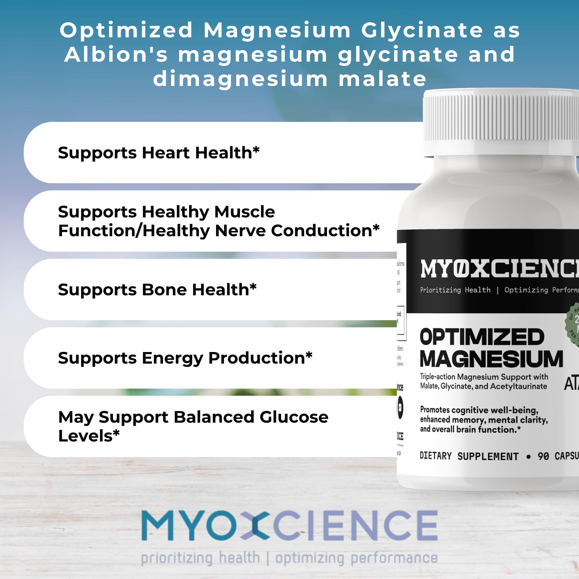 MYOXCIENCE suplemento en uso nocturno para apoyar la relajación
