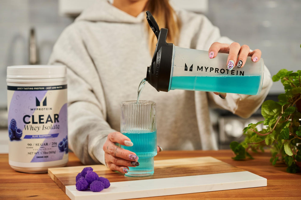 Myprotein etiqueta nutricional enfocada en 20 g proteína por servicio