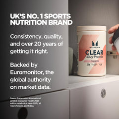 Myprotein etiqueta nutricional abierta mostrando proteína y calorías