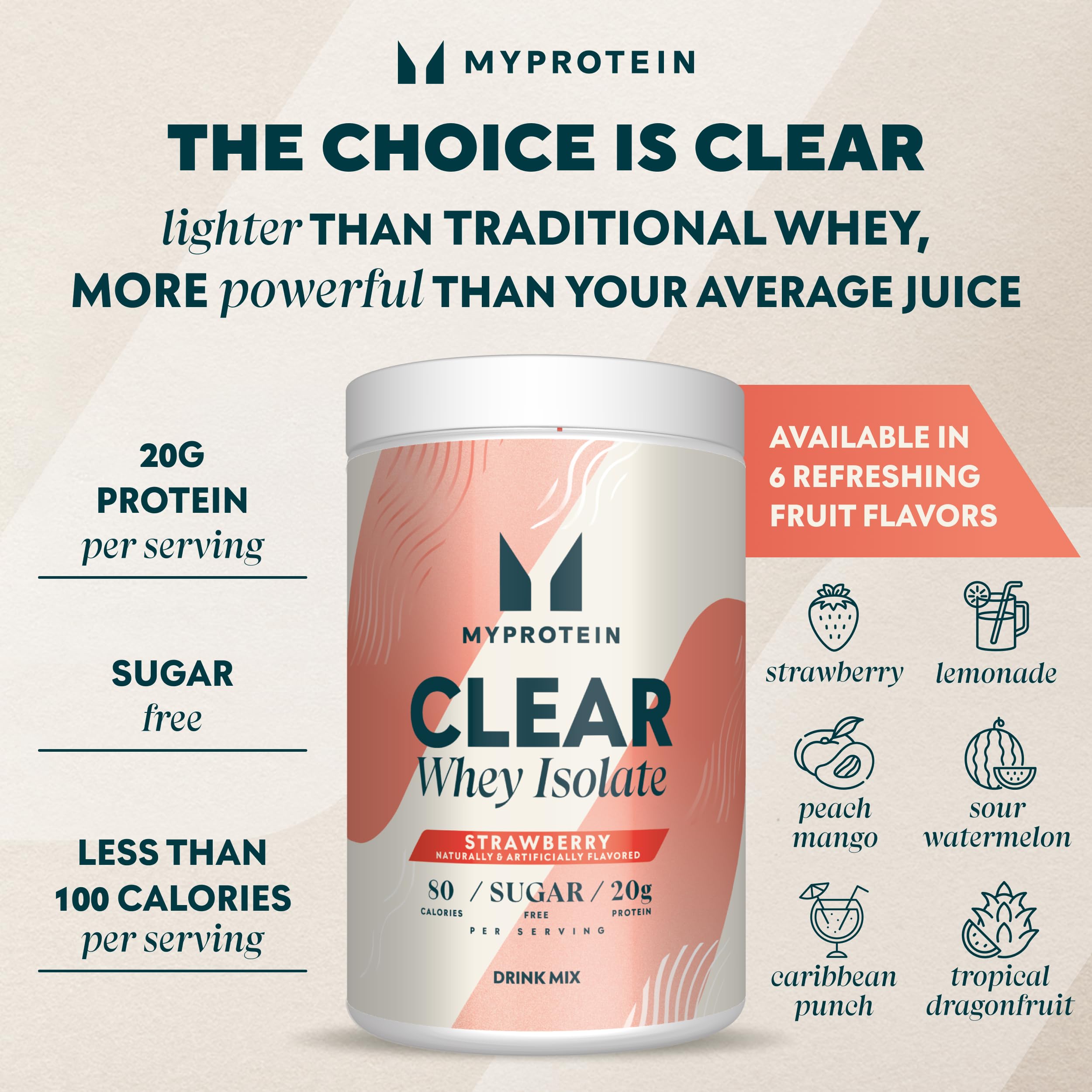 Myprotein porciones en caja, conveniencia para 20 servicios diarios