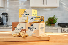 Myprotein cobertura de chocolate en detalle, aspecto indulgente bajo en azúcar