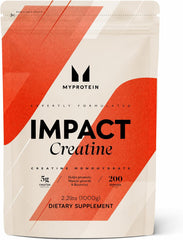 Myprotein creatina envase frontal mostrando etiqueta y cantidad, ahorro y pureza