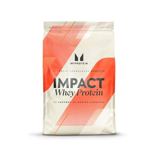 Myprotein Impact Whey envase del producto, proteína de alta calidad para entrenar