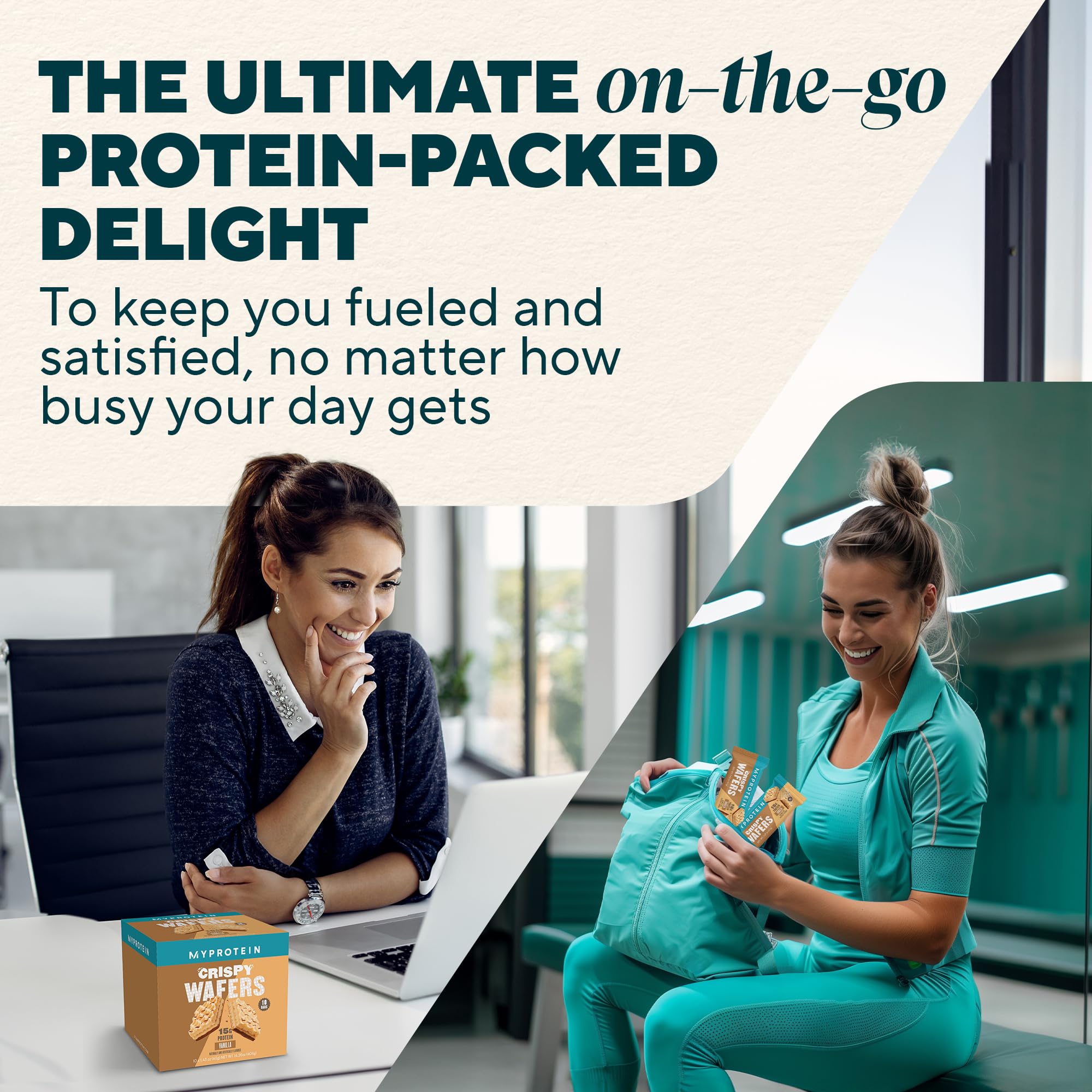 Myprotein packaging lateral con información nutricional y ingredientes clave