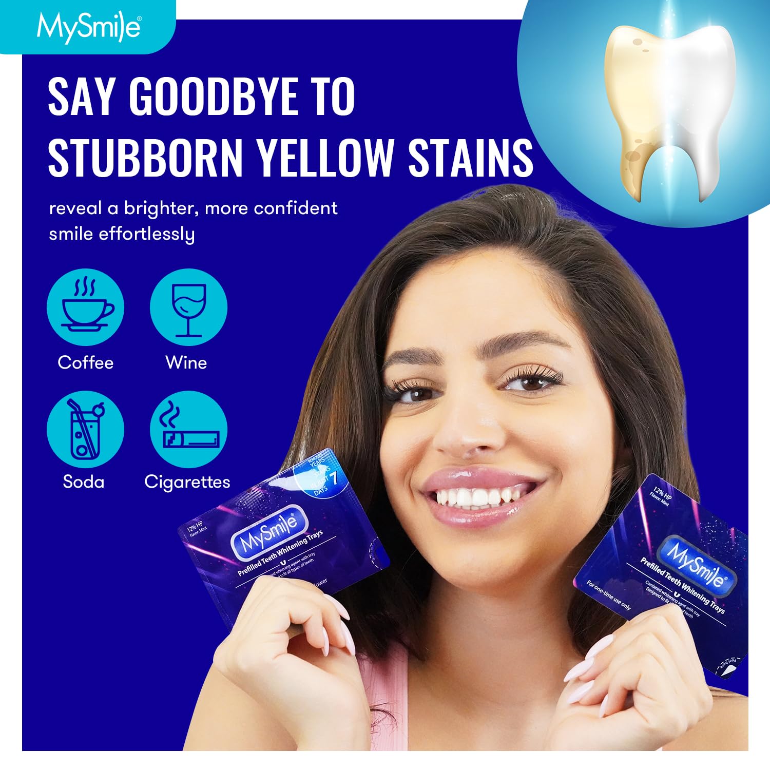 MySmile cierre en U ajustado al diente para cobertura uniforme