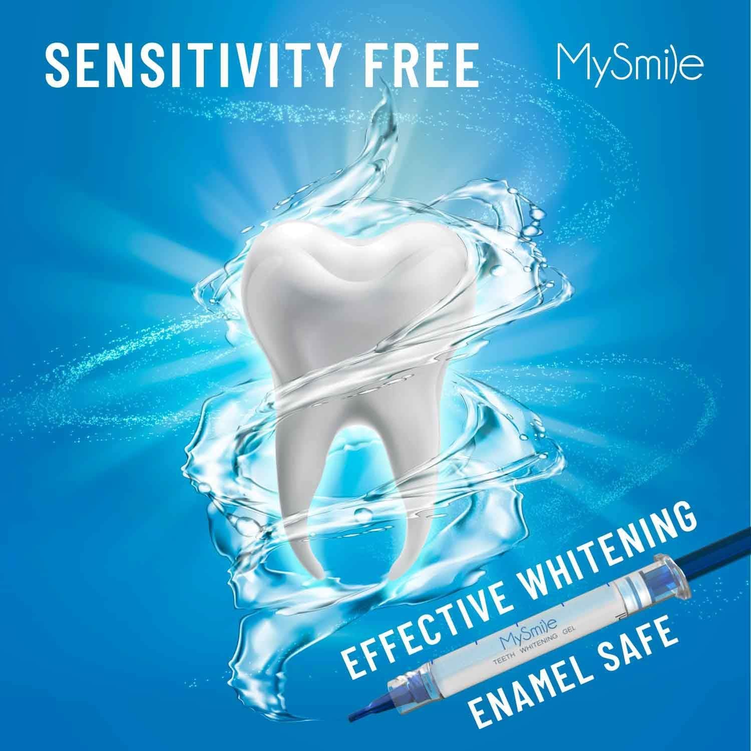 MySmile kit al lado de cepillo dental para referencia de tamaño