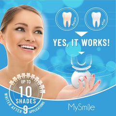 MySmile jeringa de gel al 3% en primer plano para aplicación precisa