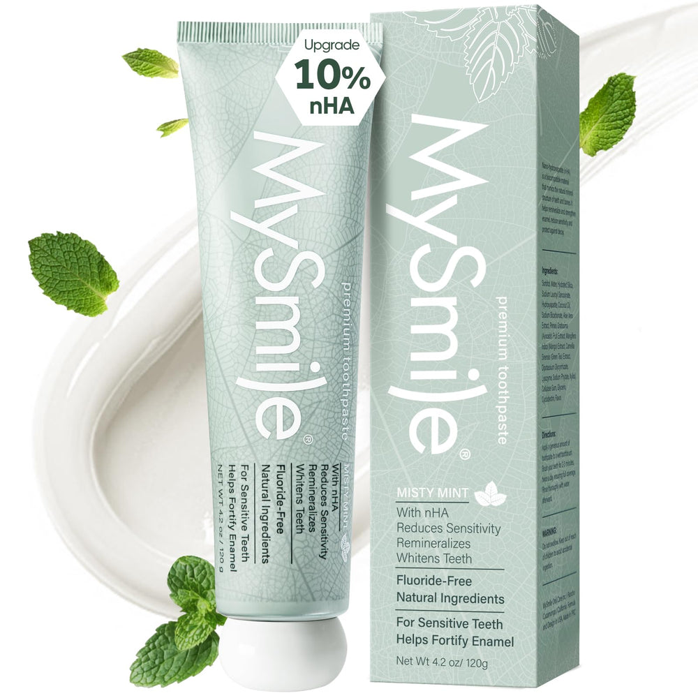 MySmile frente del tubo mostrando diseño y tamaño práctico
