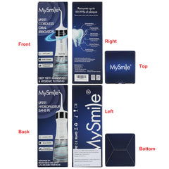 MySmile LP221 con estuche de viaje abierto, transporte ordenado y protección