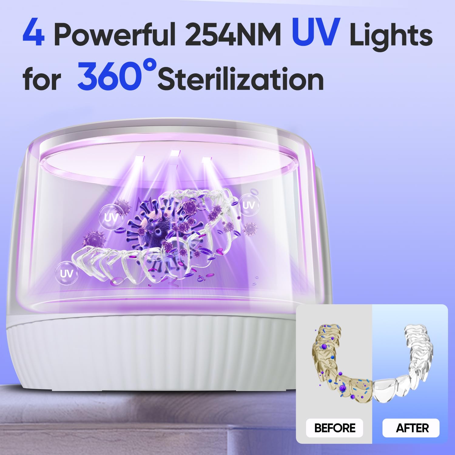 MySmile MS100 lámparas UV 254 nm para control de olores sin químicos