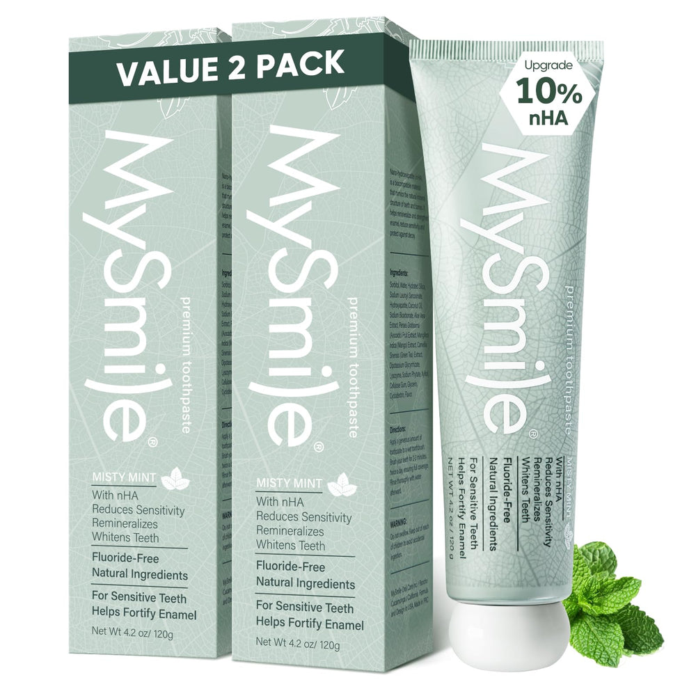 MySmile frente del tubo que muestra diseño claro y beneficio remineralizante
