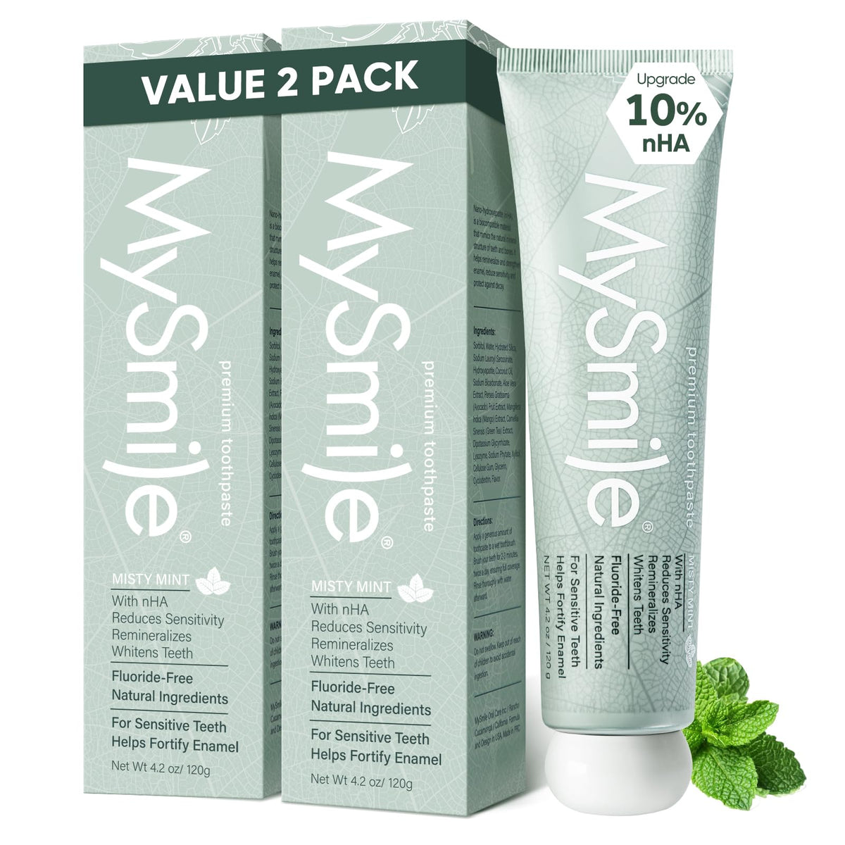 MySmile frente del tubo que muestra diseño claro y beneficio remineralizante