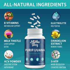 Etiqueta MythoTecq con lista de ingredientes visibles, beneficio transparencia