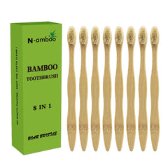 N-amboo cepillo frontal pack 8 mostrando mangos biodegradables y ordenados