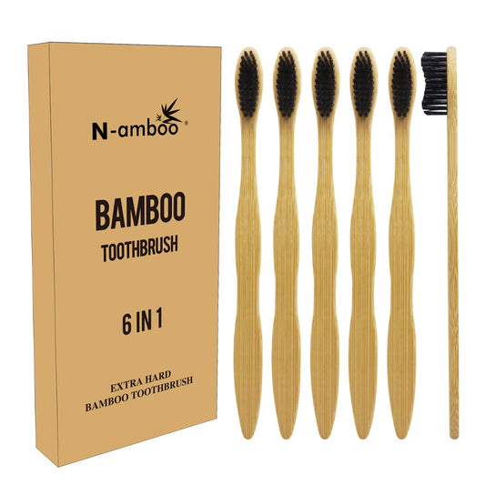 N-amboo cepillo frontal pack de 6 mostrando beneficio ecológico