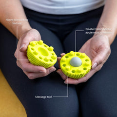 NABOSO Neuro Ball dividida en dos domos para trabajar ambos pies simultáneamente y mayor versatilidad