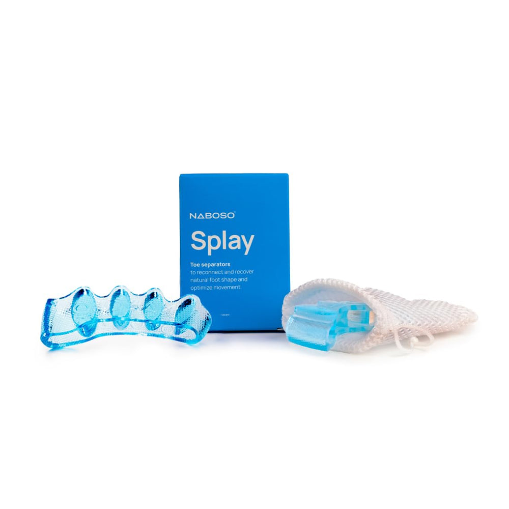 NABOSO empaque frontal del Splay 2.0 mostrando el producto azul y beneficios