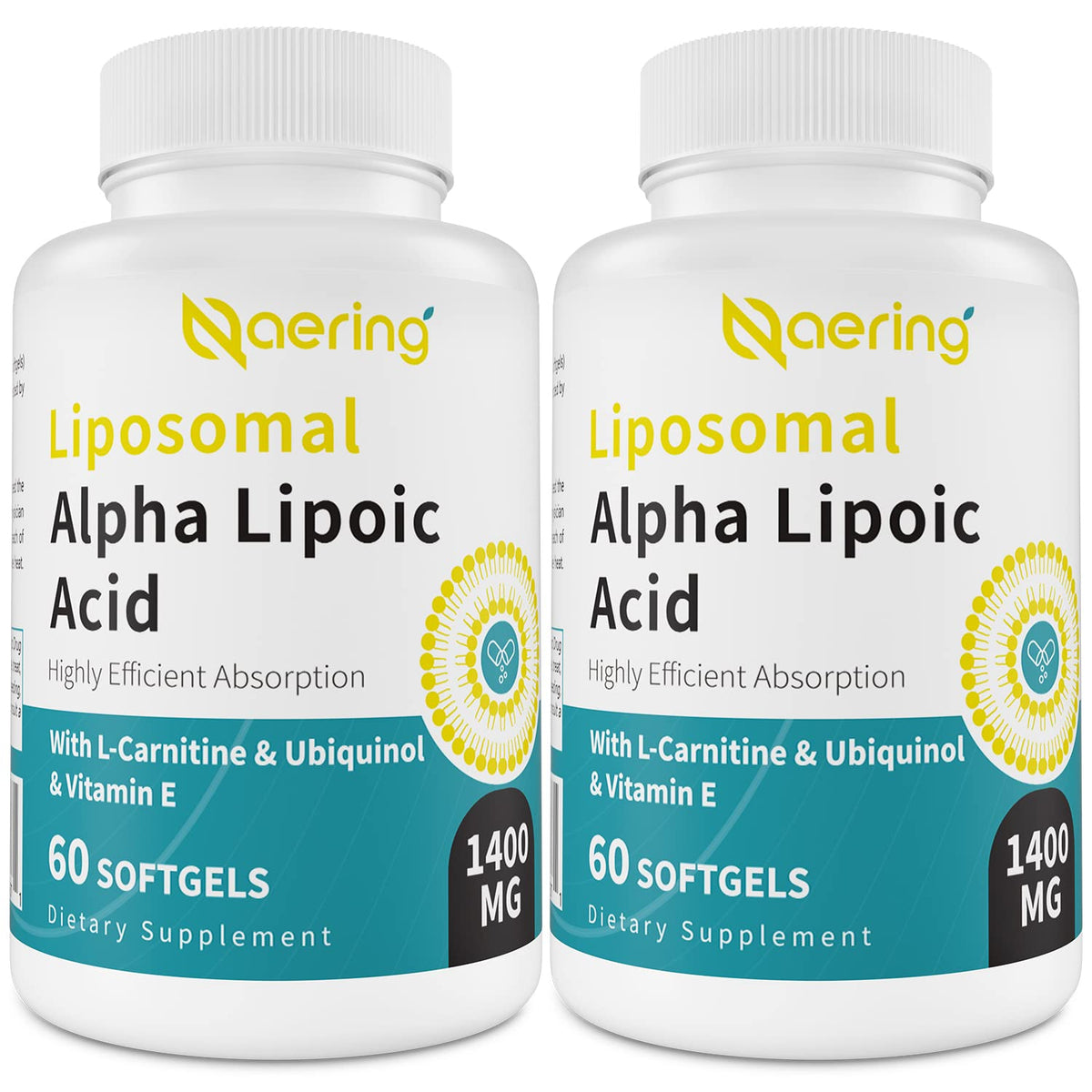Naering frontal del empaque mostrando la marca y dosis alta 1400mg para confianza