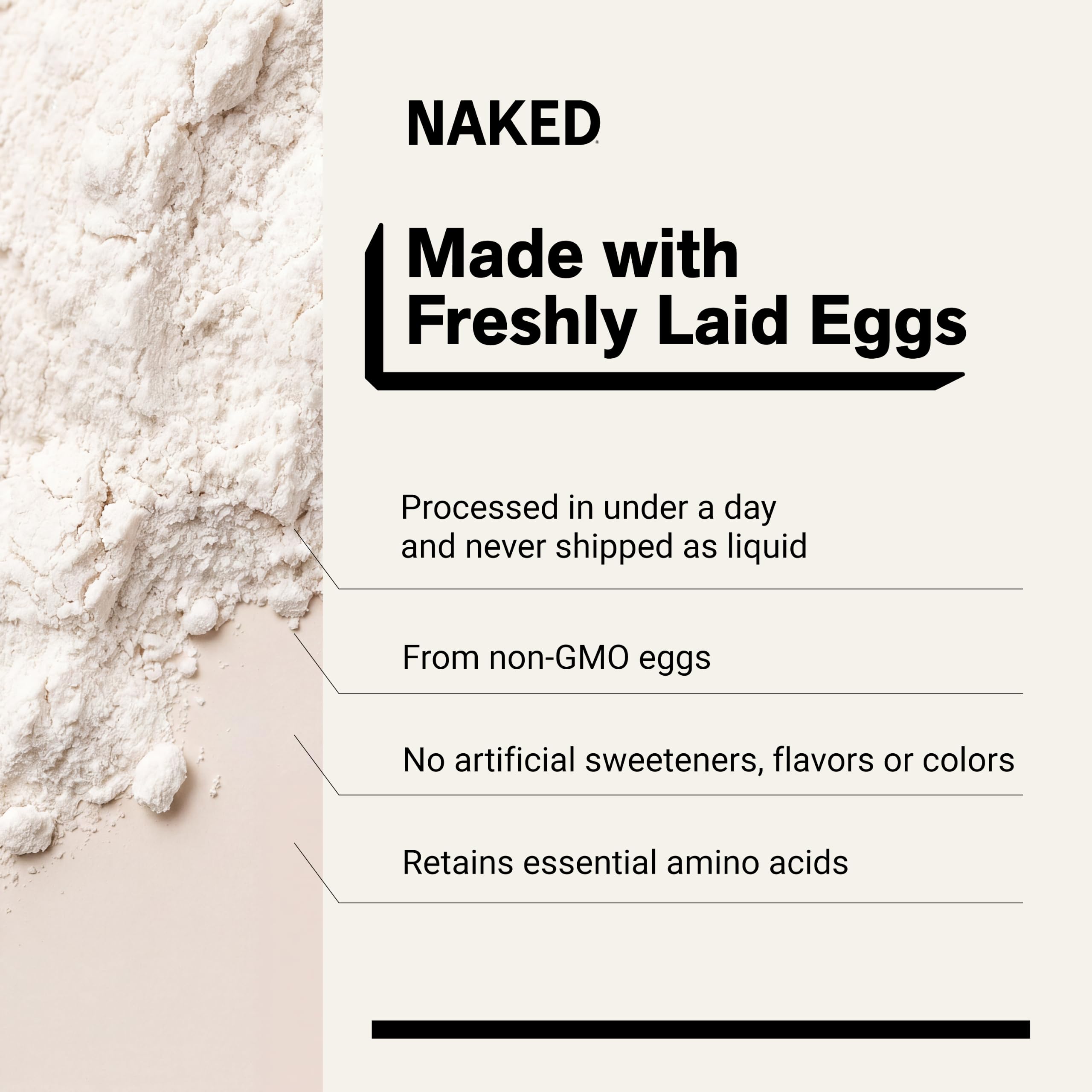 NAKED batido claro en vaso, aporte proteico limpio