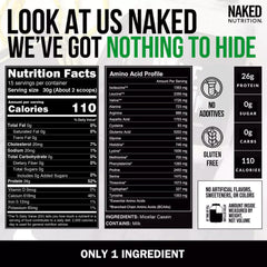 NAKED Casein batido en vaso listo para consumo y nutrición sostenida