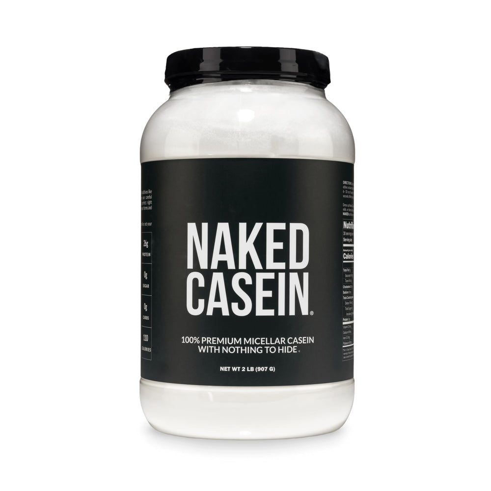 NAKED Casein frente del envase mostrando etiqueta limpia y certificación
