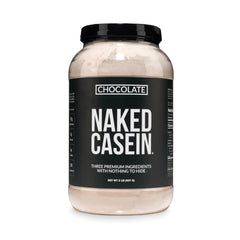 NAKED Casein envase frontal mostrando diseño y peso, pureza certificada