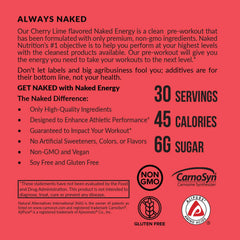 NAKED etiqueta nutricional mostrando ingredientes y cantidades verificadas