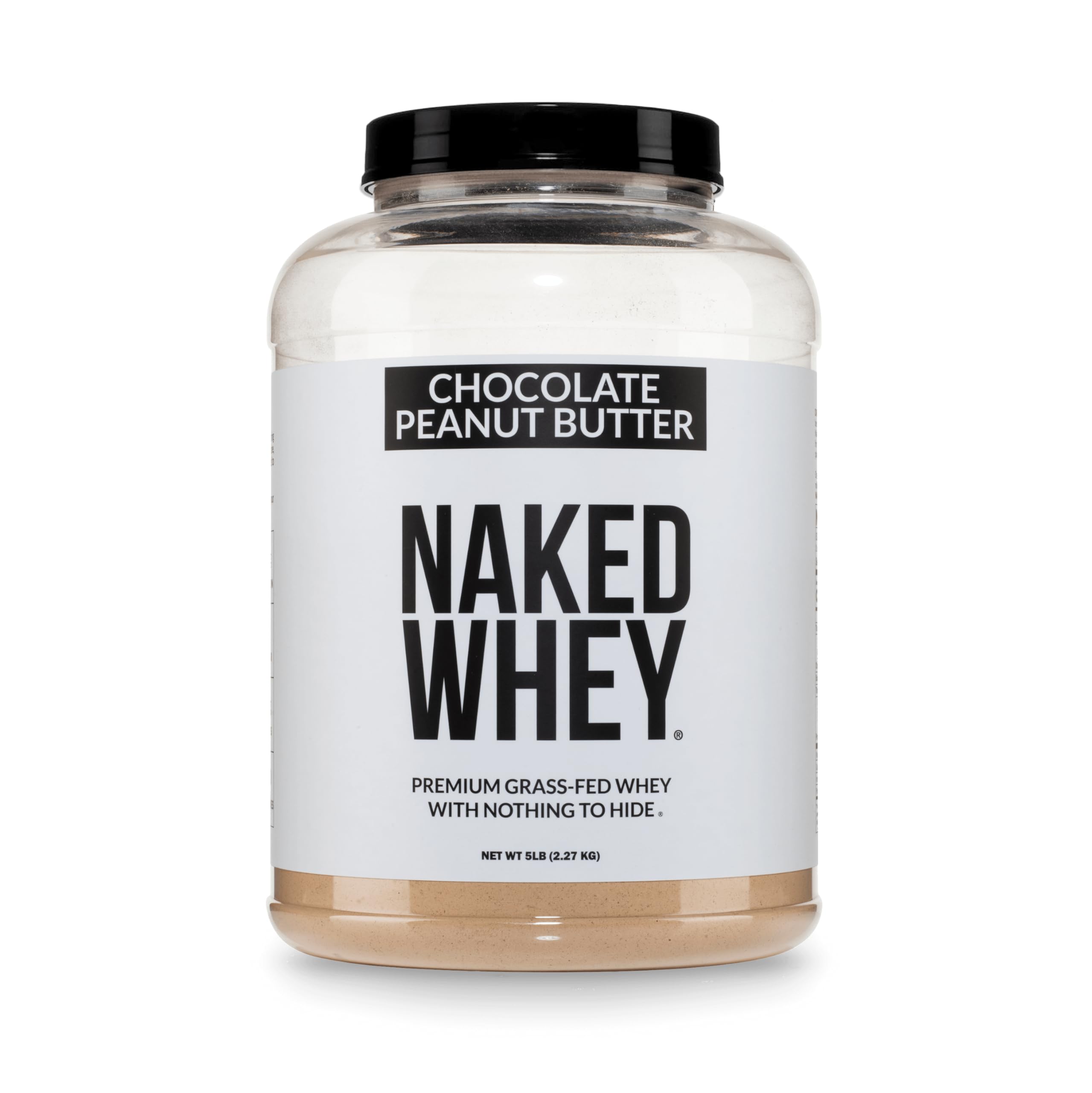 NAKED envase frontal del Whey Chocolate Peanut Butter, muestra el sabor y beneficios