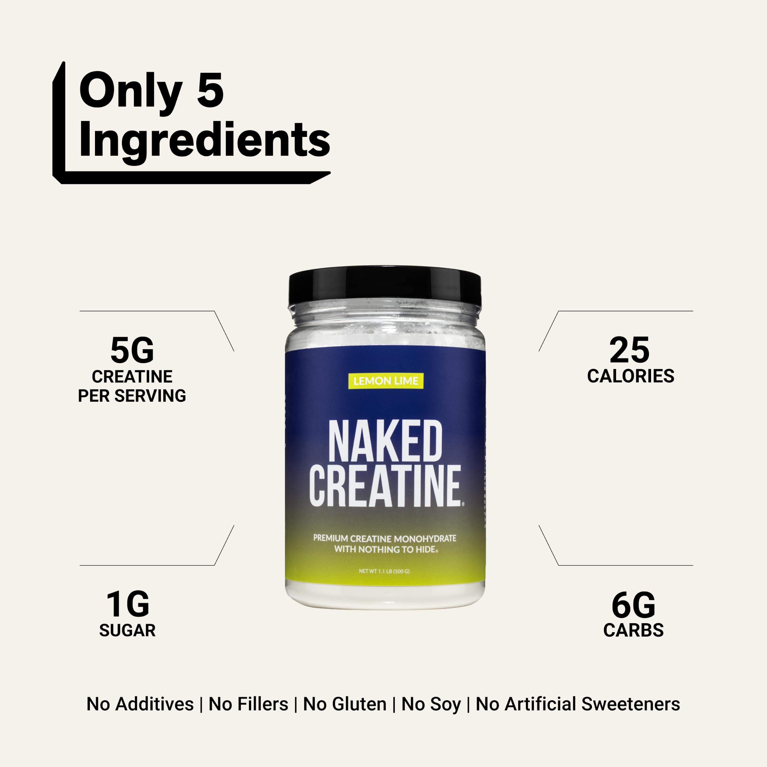 NAKED cierre del envase y etiqueta nutricional para verificar ingredientes