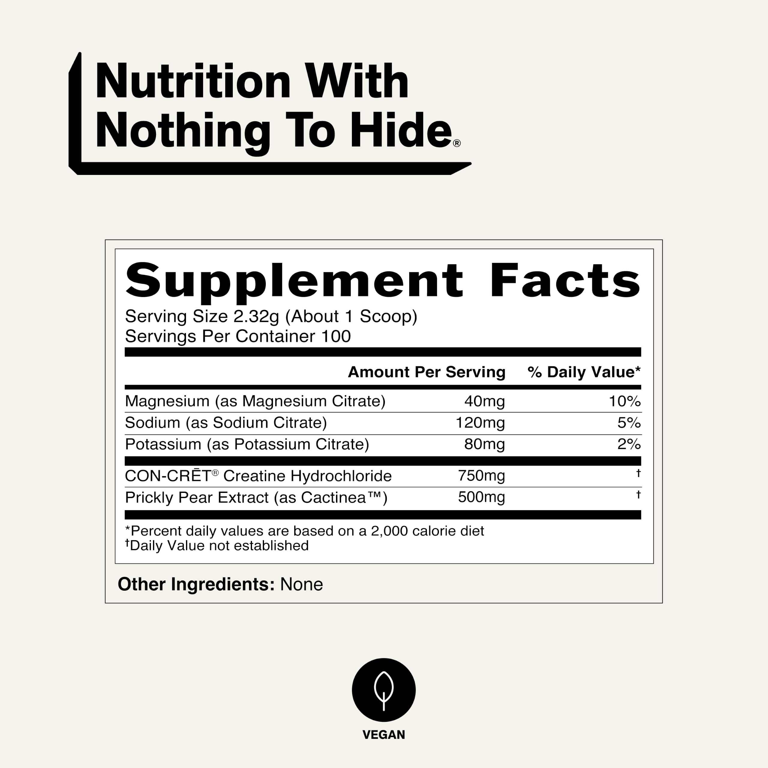 NAKED etiqueta con lista de ingredientes limpios y electrolitos