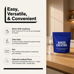 NAKED etiqueta con sello NSF y lista de ingredientes, garantía de pureza