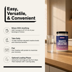 NAKED creatine comparación tamaño del bote para calcular servicios