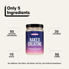 NAKED creatine disuelto en vaso beneficiando disolución fácil
