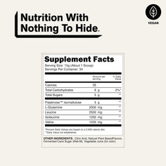 NAKED etiqueta con tabla de ingredientes, claridad sobre la fórmula