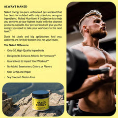 NAKED mezclado con proteína vegana destacando compatibilidad post/pre-entreno