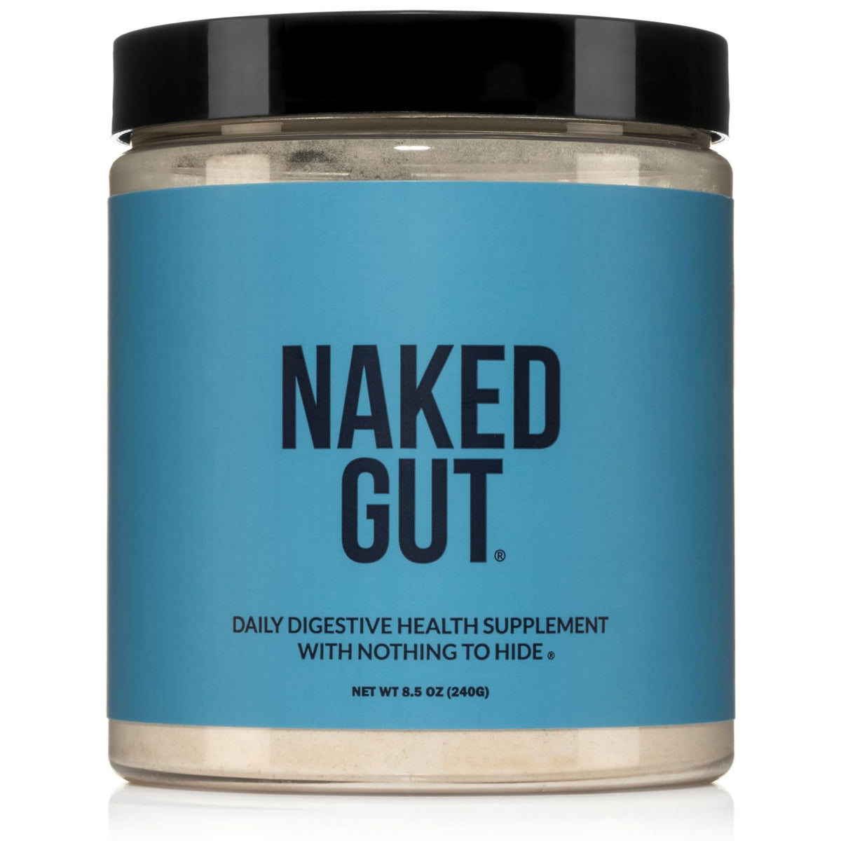 NAKED Gut vista frontal del envase mostrando diseño y raciones