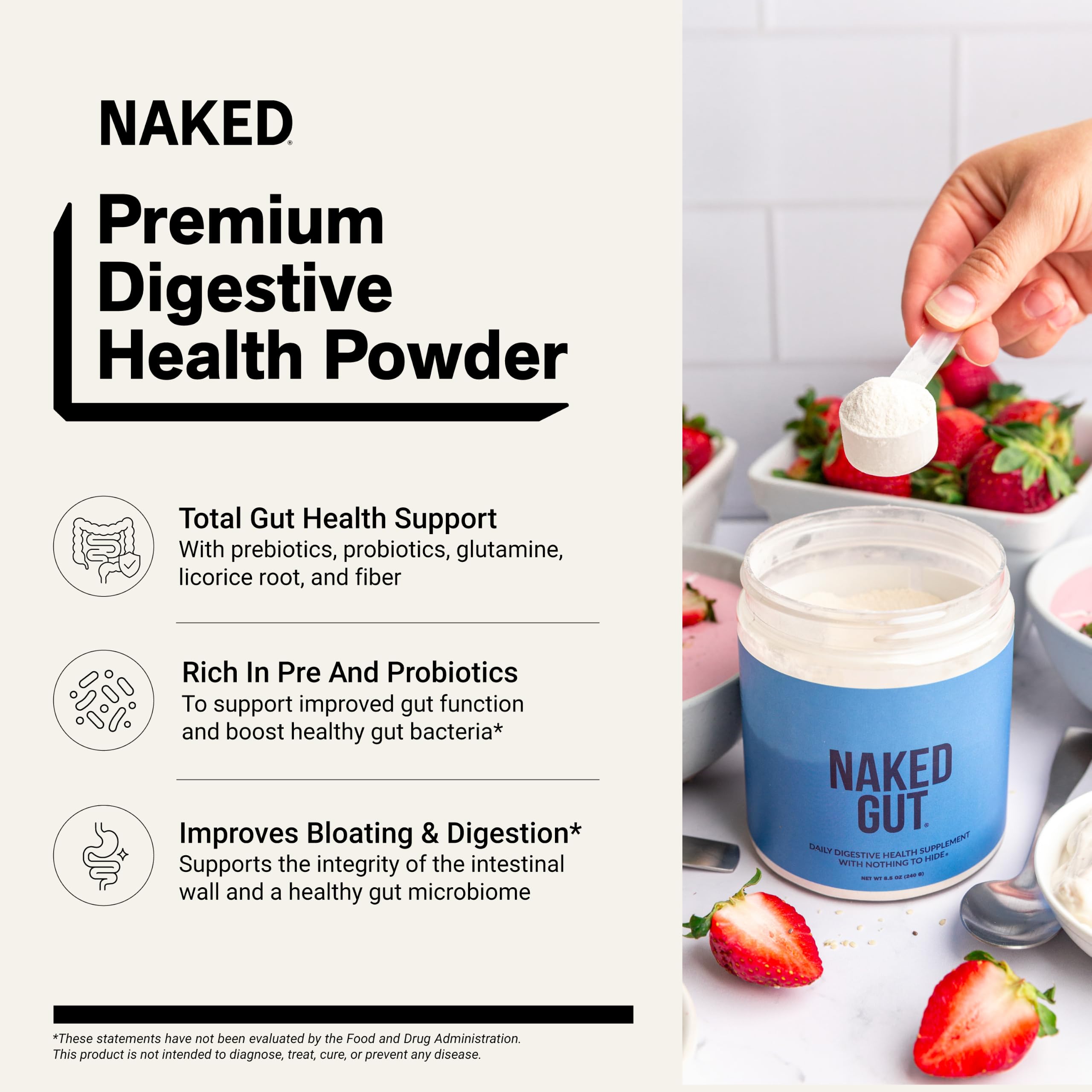 NAKED Gut primer plano del polvo con textura fina y mezclable