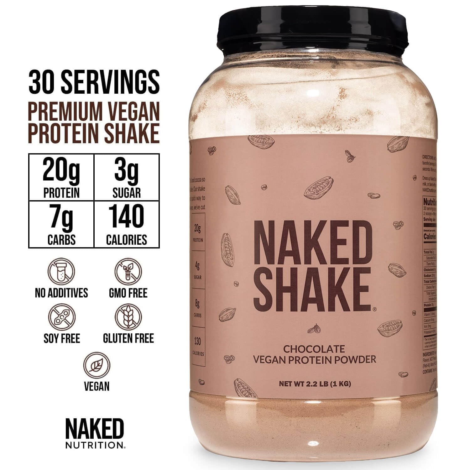 NAKED ingredientes: guisante y aceite MCT como fuentes limpias