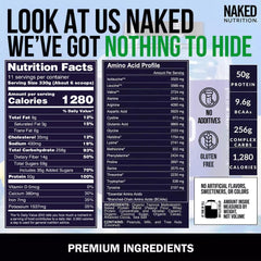 NAKED ingredientes orgánicos (tapioca, cacao) para carbohidratos limpios