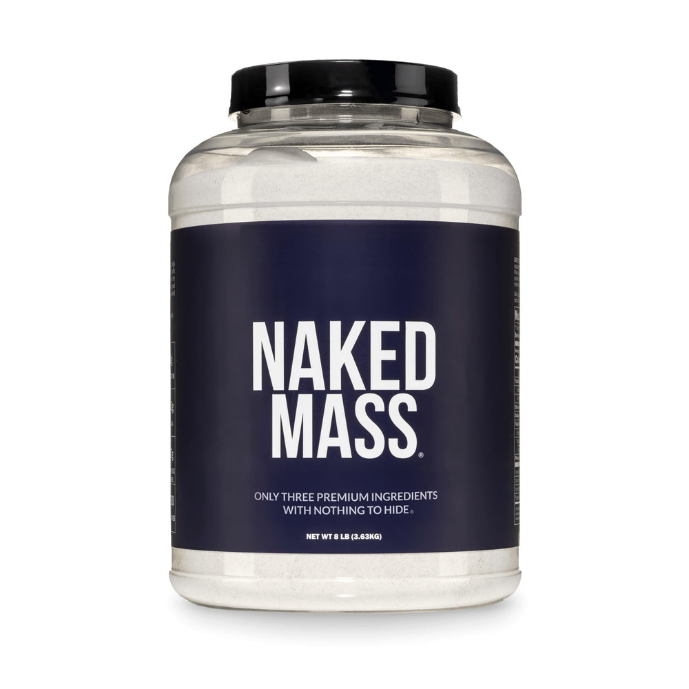 NAKED Mass frente del paquete mostrando envase y beneficio de calorías altas