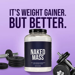 NAKED Mass uso en gimnasio deportista bebiendo batido post entreno