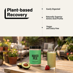NAKED Pea envase junto a objeto para comparar tamaño práctico