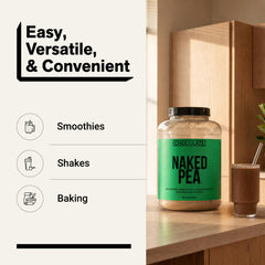 NAKED polvo usado en receta de batido, aporta versatilidad culinaria y proteína