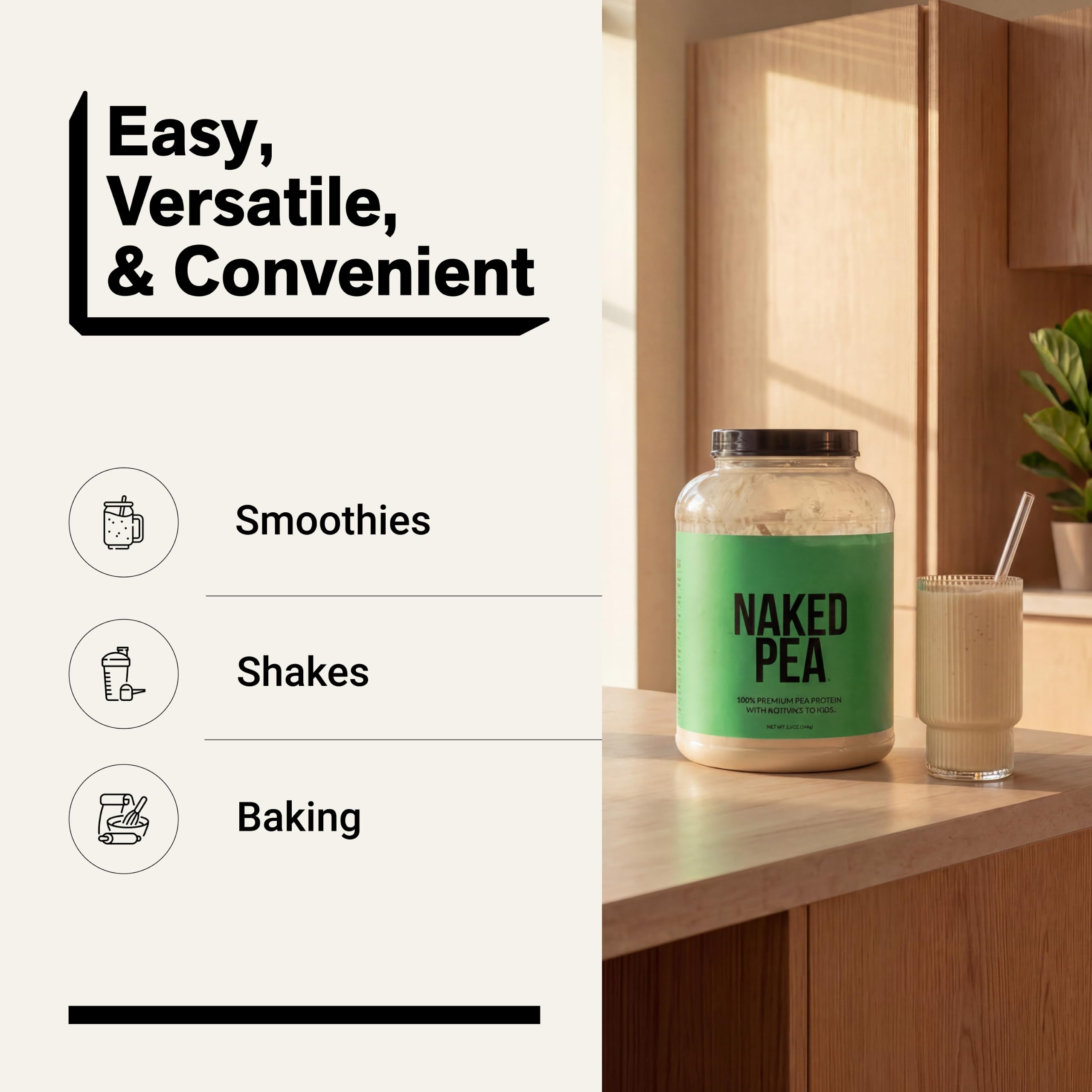 NAKED Pea integrándose en una receta en cocina para enriquecer platos