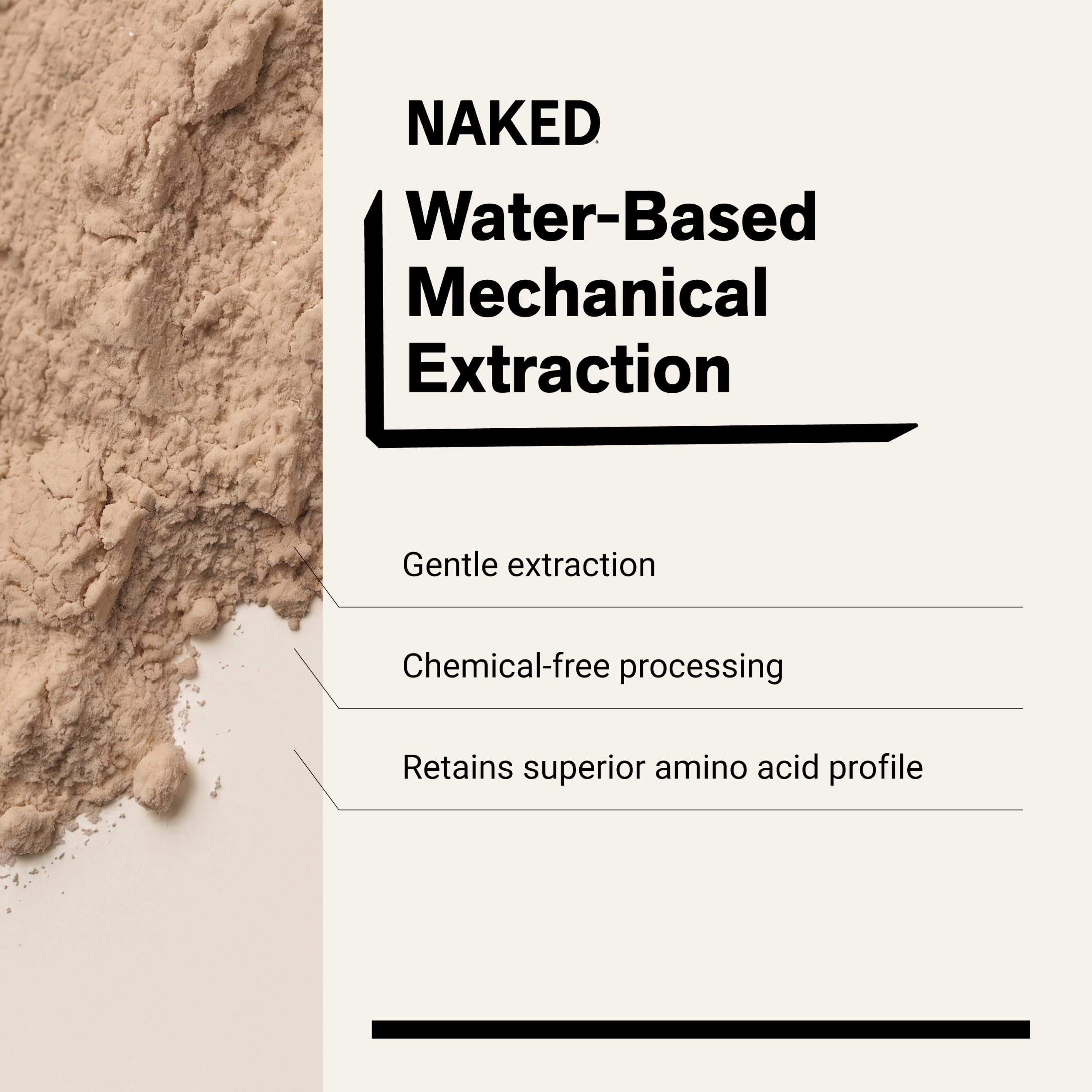 NAKED Pea etiqueta en primer plano con lista limpia de ingredientes