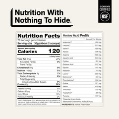 NAKED Pea etiqueta nutricional visible con datos de 27 g de proteína