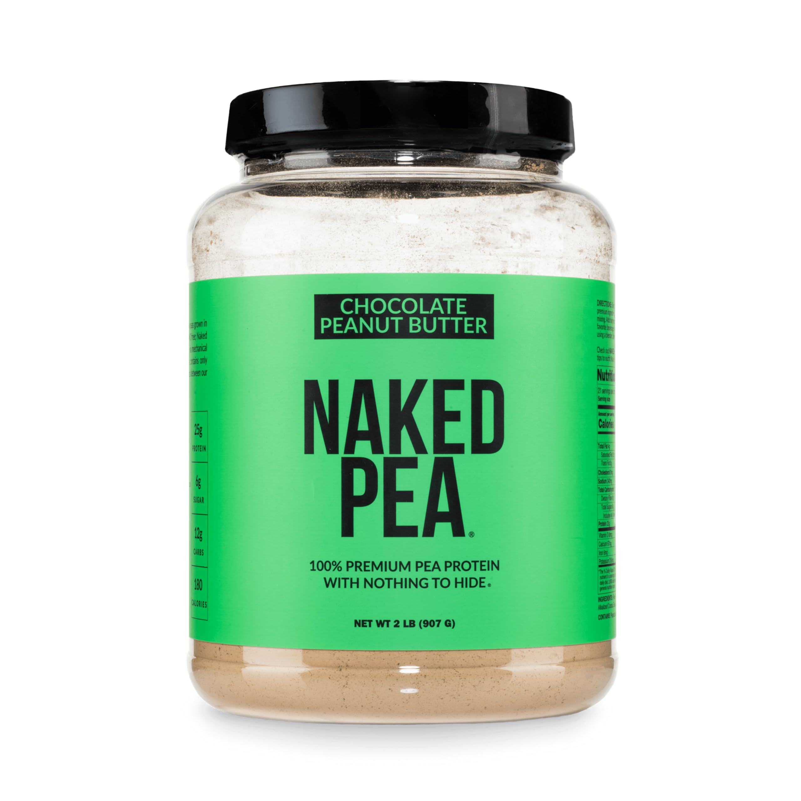 NAKED Pea frente del envase mostrando etiqueta limpia y beneficios